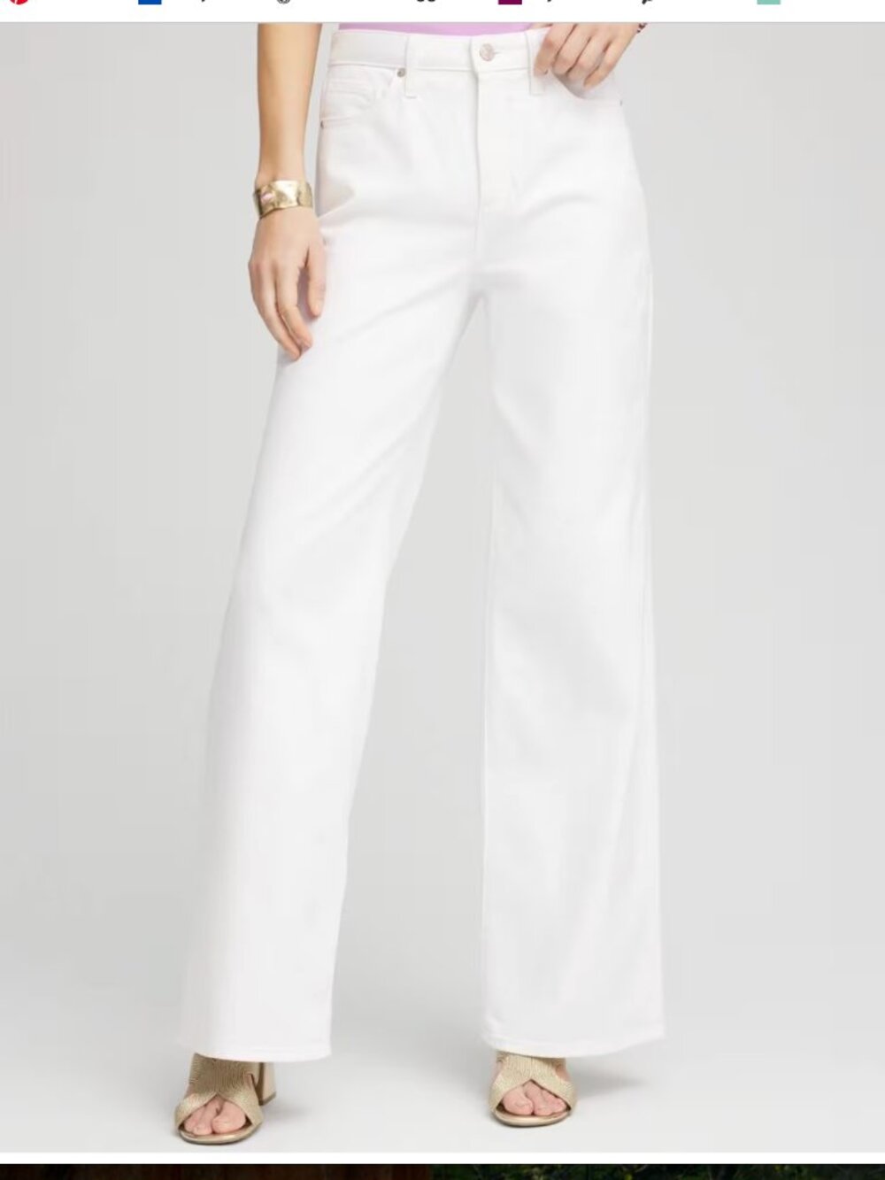Chico's So Slimming High Rise Wide Leg Jeans Size 00R. WHITE  NWT